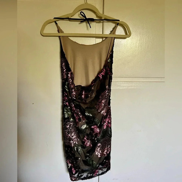 Lovely Day Floral Sequin Halter Dress Size Large Fairycore - Picture 5 of 9